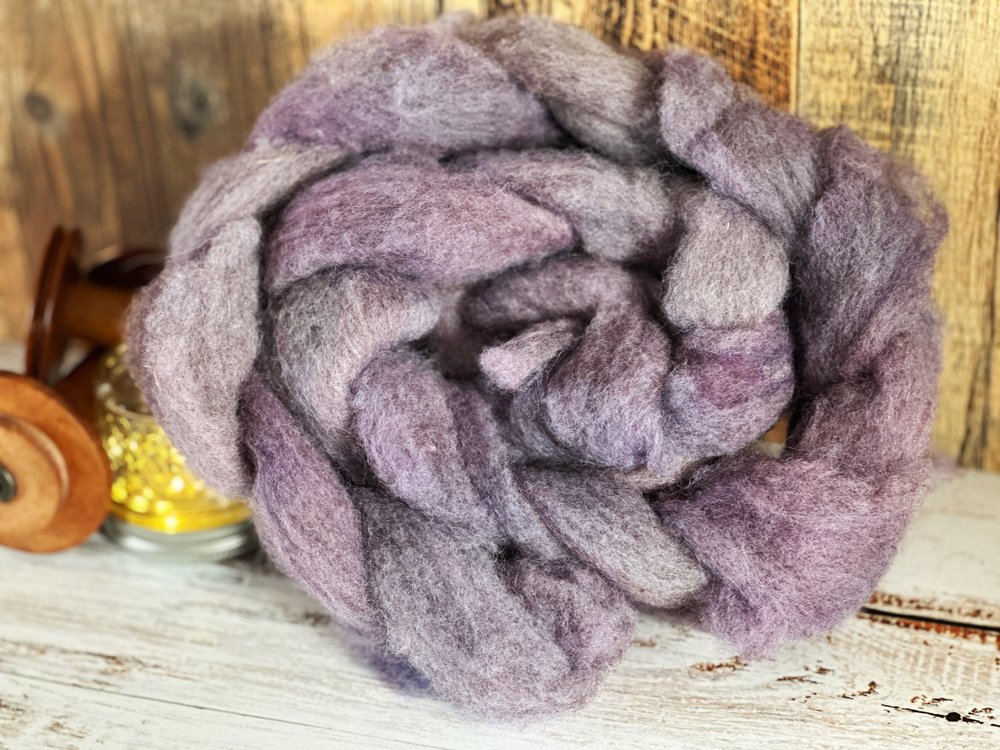 Lavender 80/20 Shetland and Southdown Heathered Wool Roving