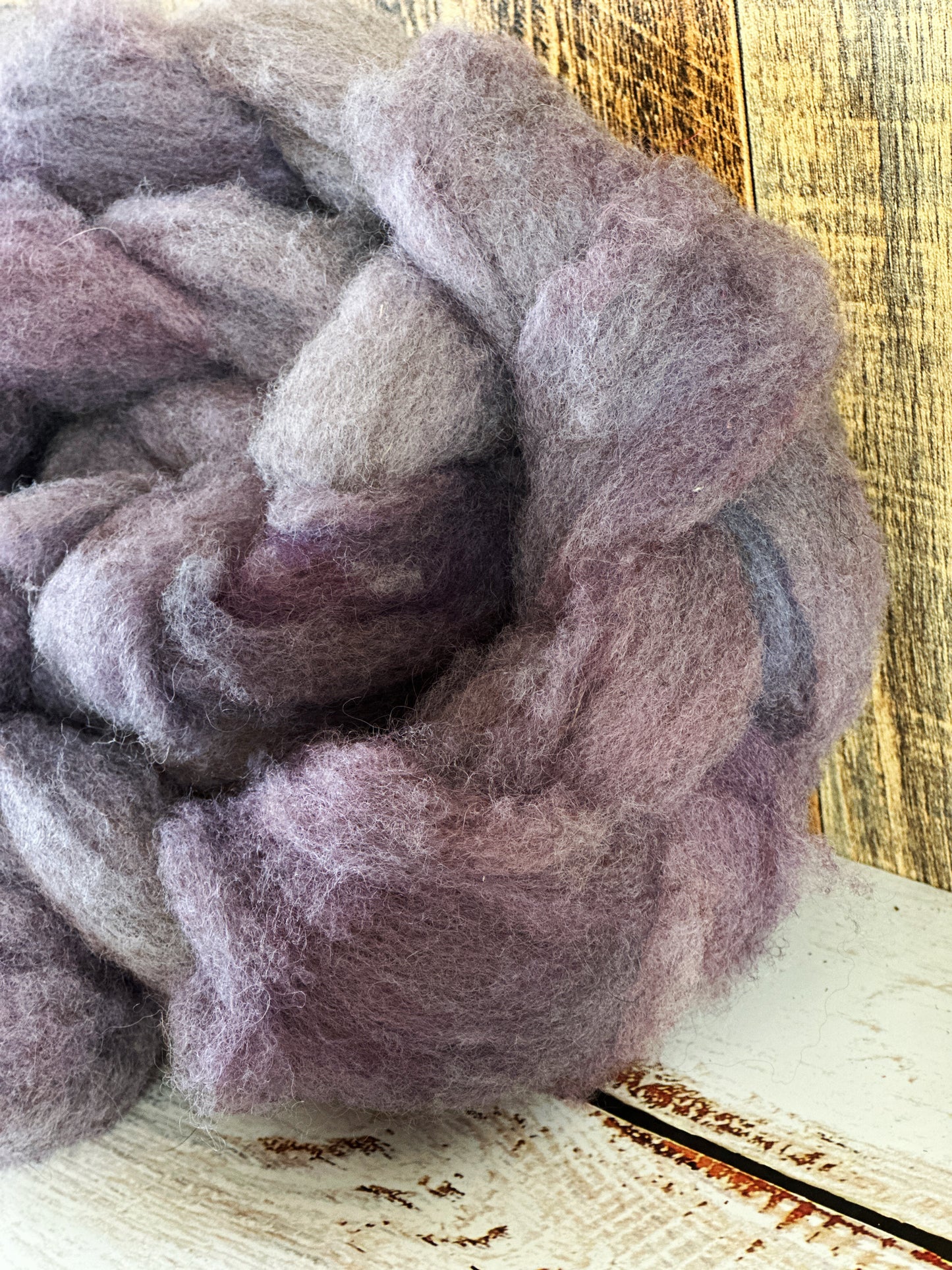 Lavender 80/20 Shetland and Southdown Heathered Wool Roving