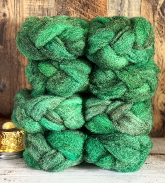 Kelley Green 80/20 Shetland and Southdown Heathered Wool Roving