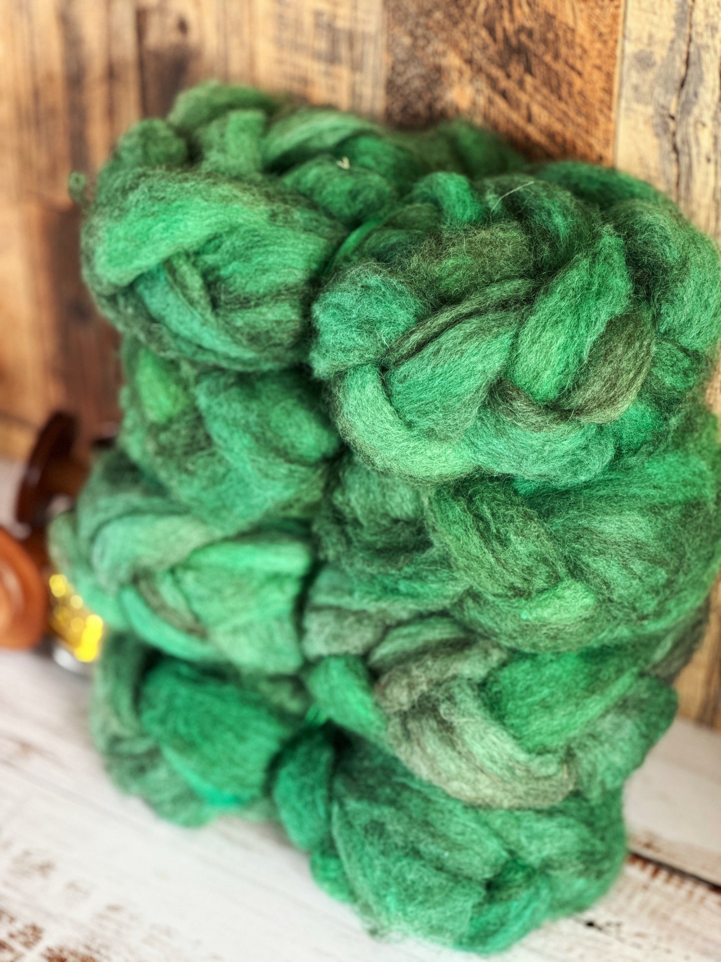 Kelley Green 80/20 Shetland and Southdown Heathered Wool Roving