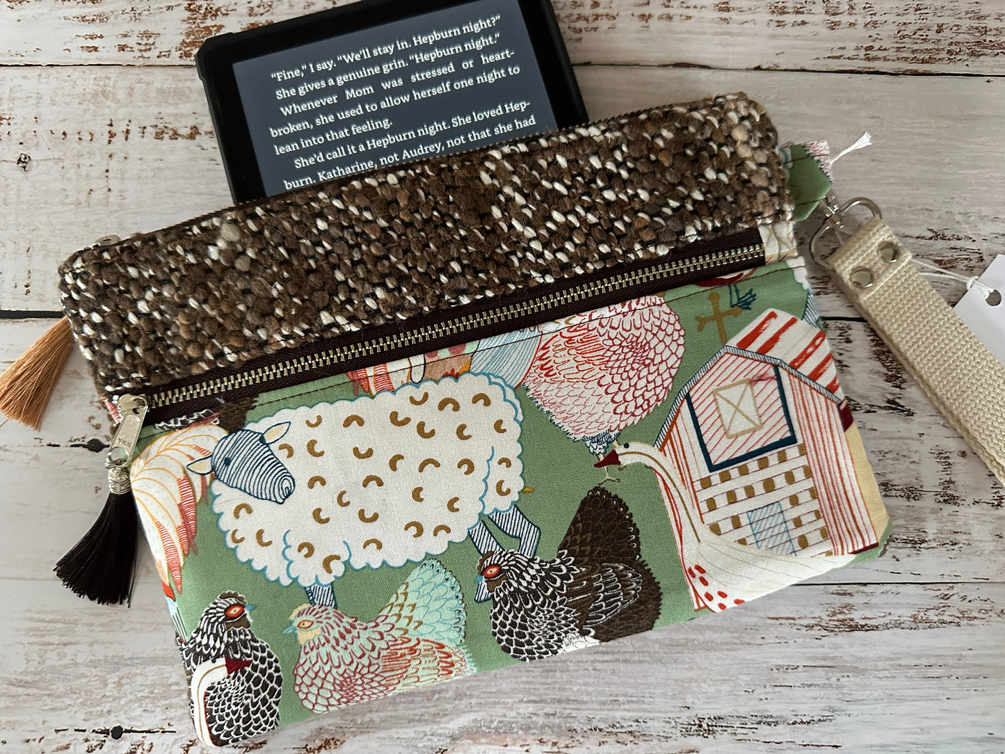 Poultry Lover Double Zipper Clutch~ Perfect for E-Readers