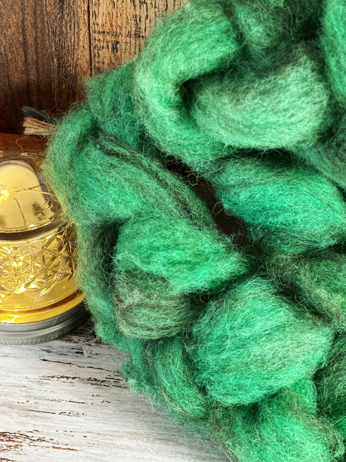 Kelley Green 80/20 Shetland and Southdown Heathered Wool Roving