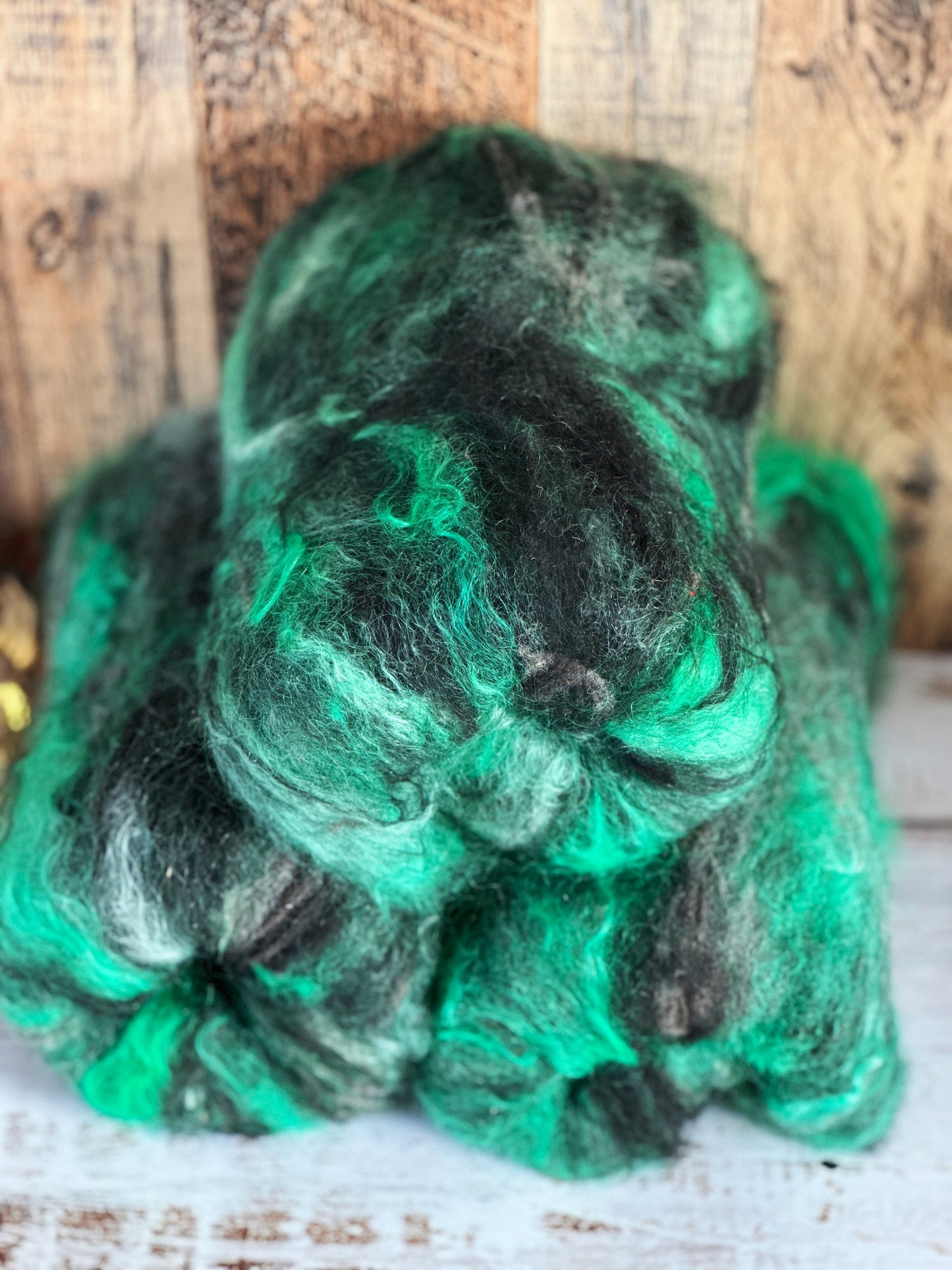 Mohair, Alpaca, and Southdown Wool Art Batt for Spinning or Felting