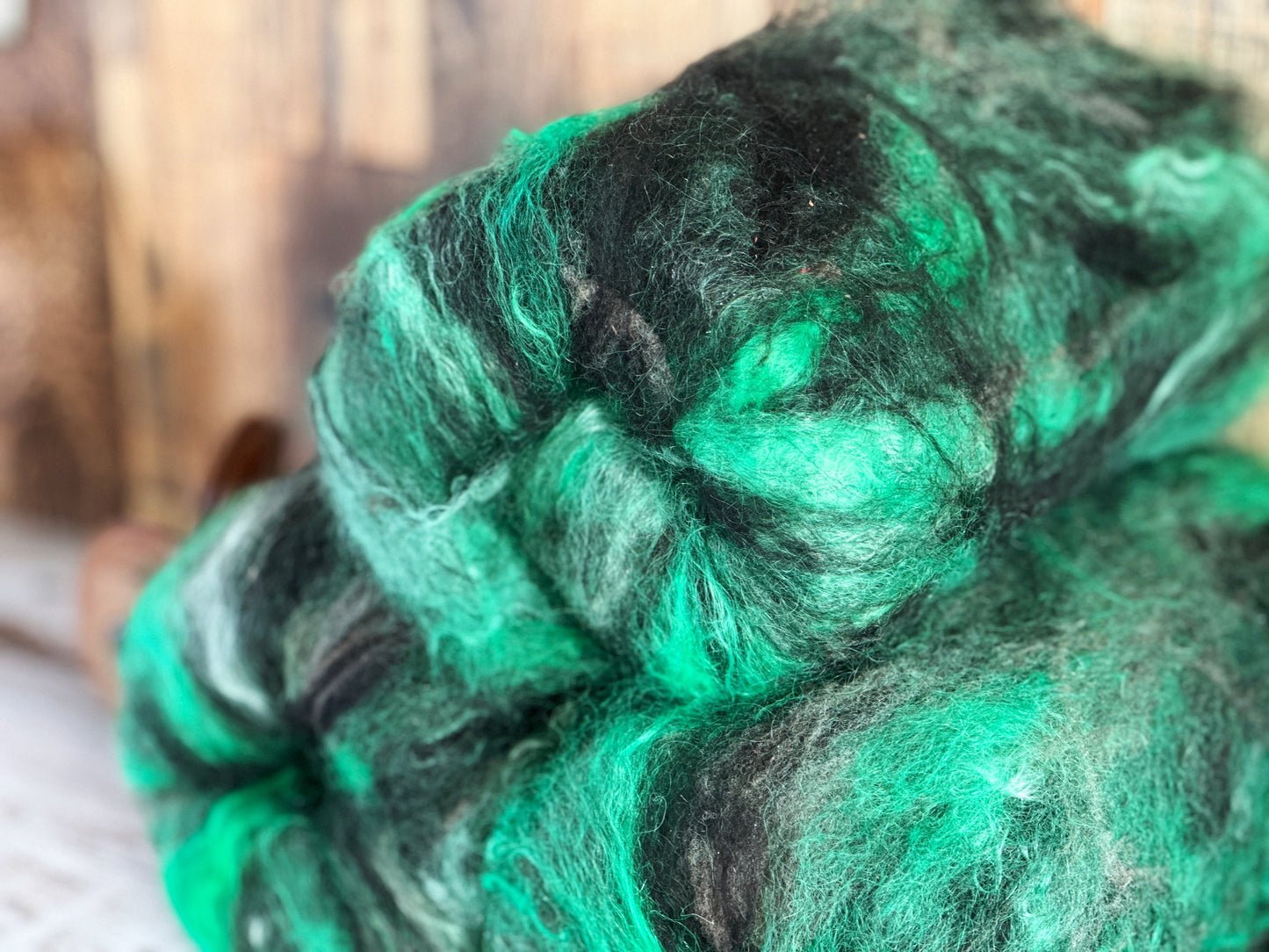 Mohair, Alpaca, and Southdown Wool Art Batt for Spinning or Felting