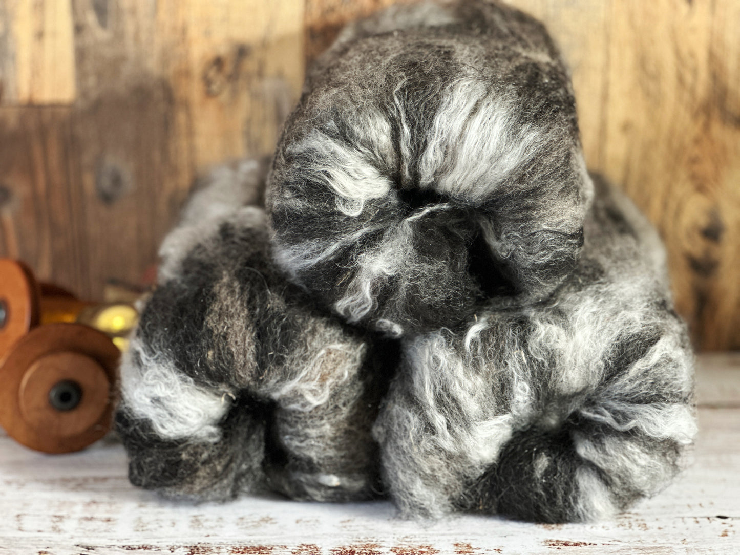 Mohair, Alpaca, and Southdown Wool Art Batt for Spinning or Felting