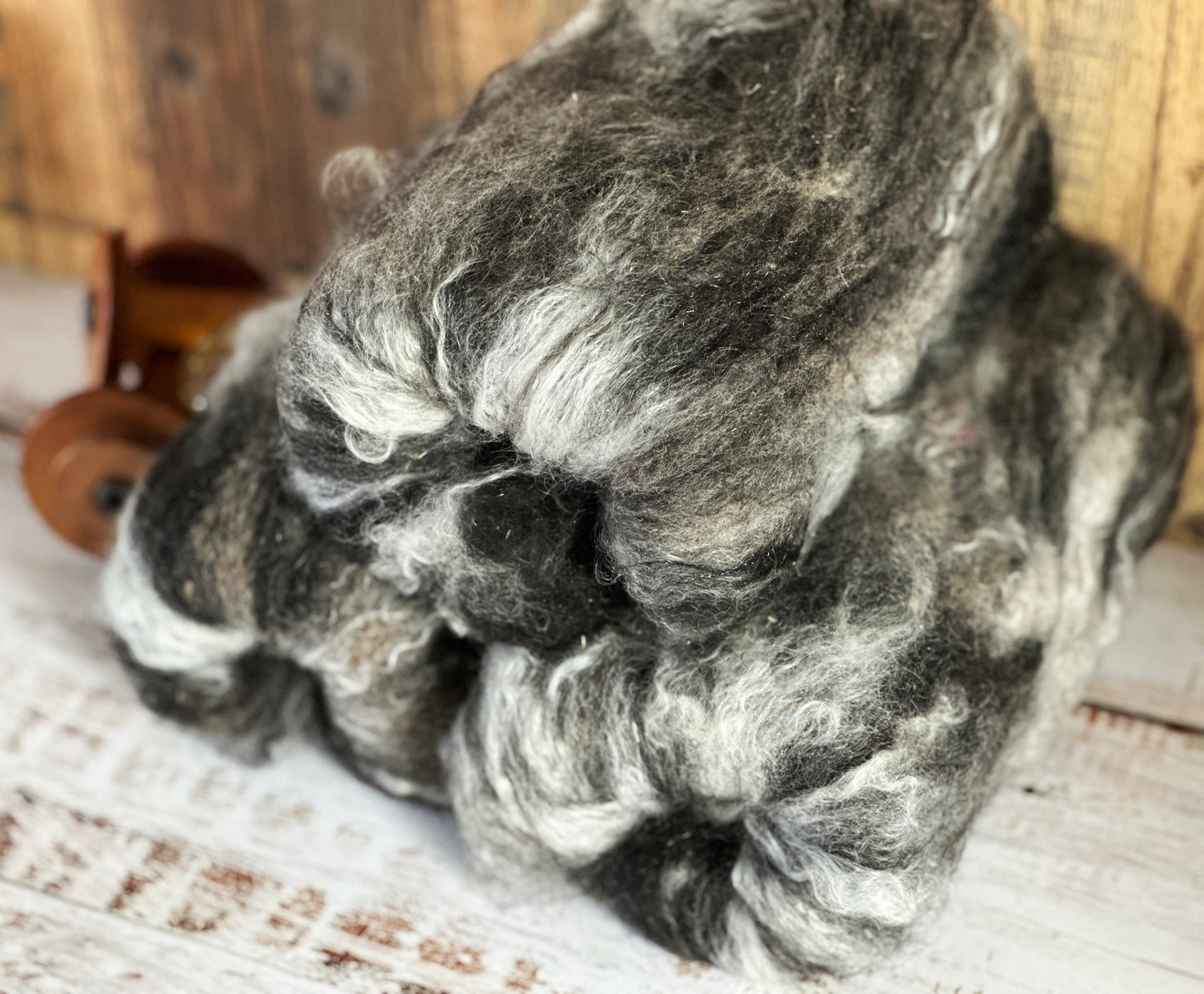 Mohair, Alpaca, and Southdown Wool Art Batt for Spinning or Felting