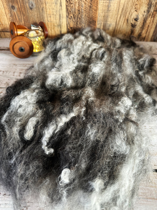 Mohair, Alpaca, and Southdown Wool Art Batt for Spinning or Felting