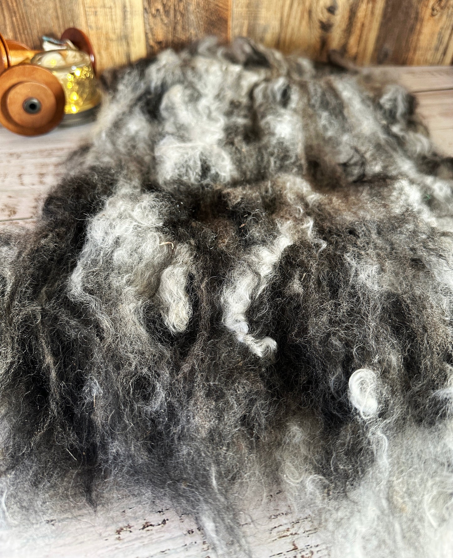 Mohair, Alpaca, and Southdown Wool Art Batt for Spinning or Felting