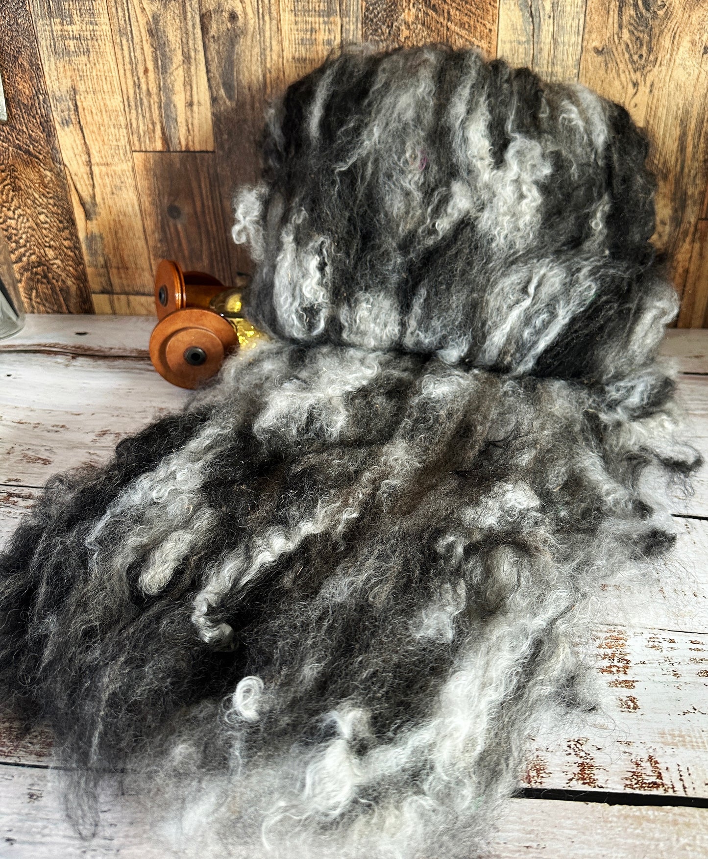 Mohair, Alpaca, and Southdown Wool Art Batt for Spinning or Felting