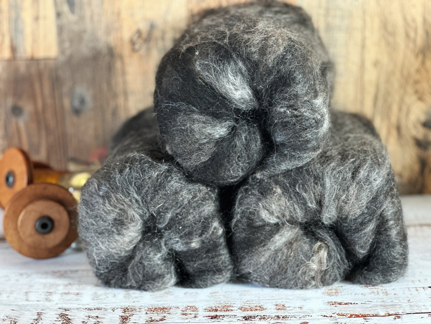 Mohair, Alpaca, and Southdown Wool Art Batt for Spinning or Felting