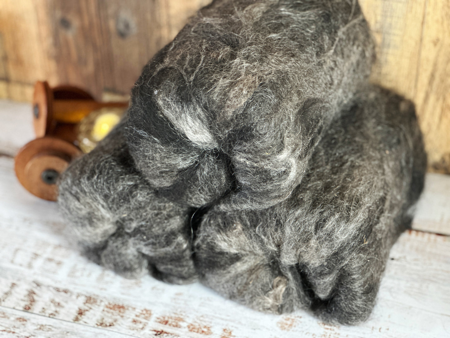 Mohair, Alpaca, and Southdown Wool Art Batt for Spinning or Felting