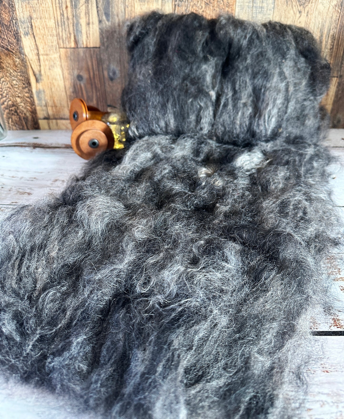 Mohair, Alpaca, and Southdown Wool Art Batt for Spinning or Felting