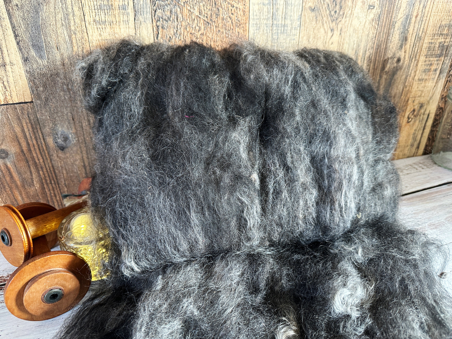 Mohair, Alpaca, and Southdown Wool Art Batt for Spinning or Felting