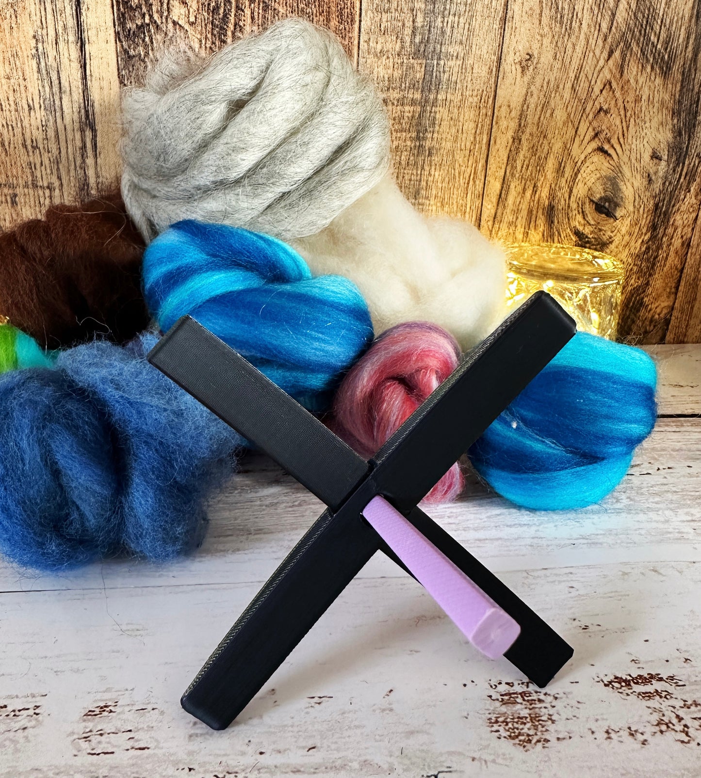 Beginner Turkish Drop Spindle Kit ~ Purple and Yellow