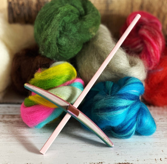 Beginner Turkish Drop Spindle Kit ~ Pink and Gold