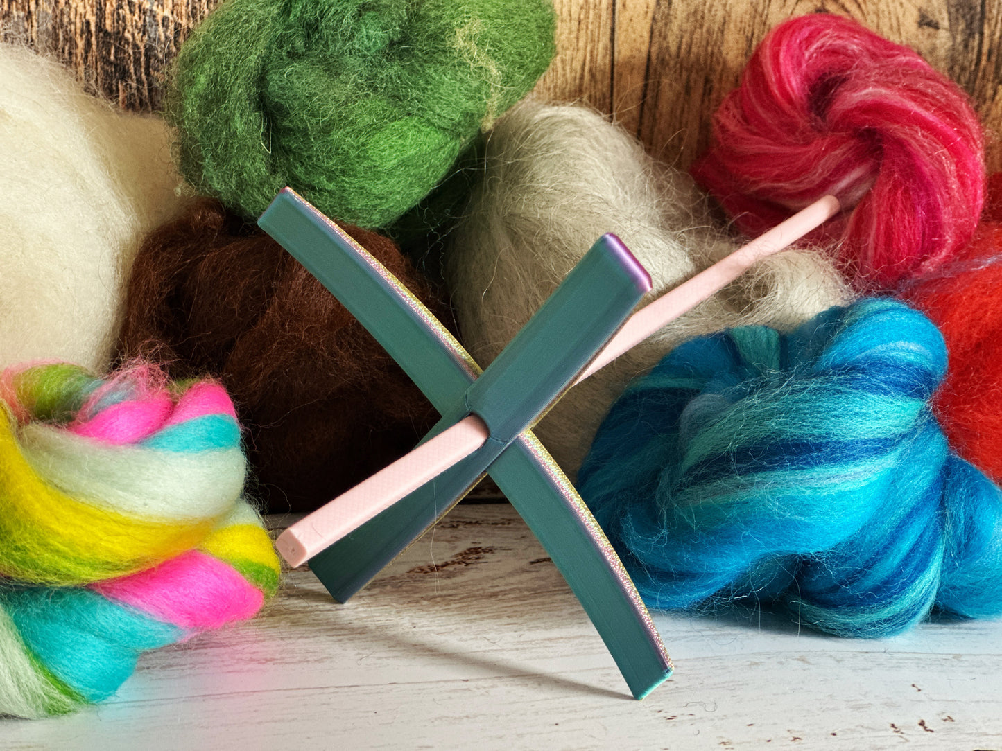 Beginner Turkish Drop Spindle Kit ~ Pink and Gold