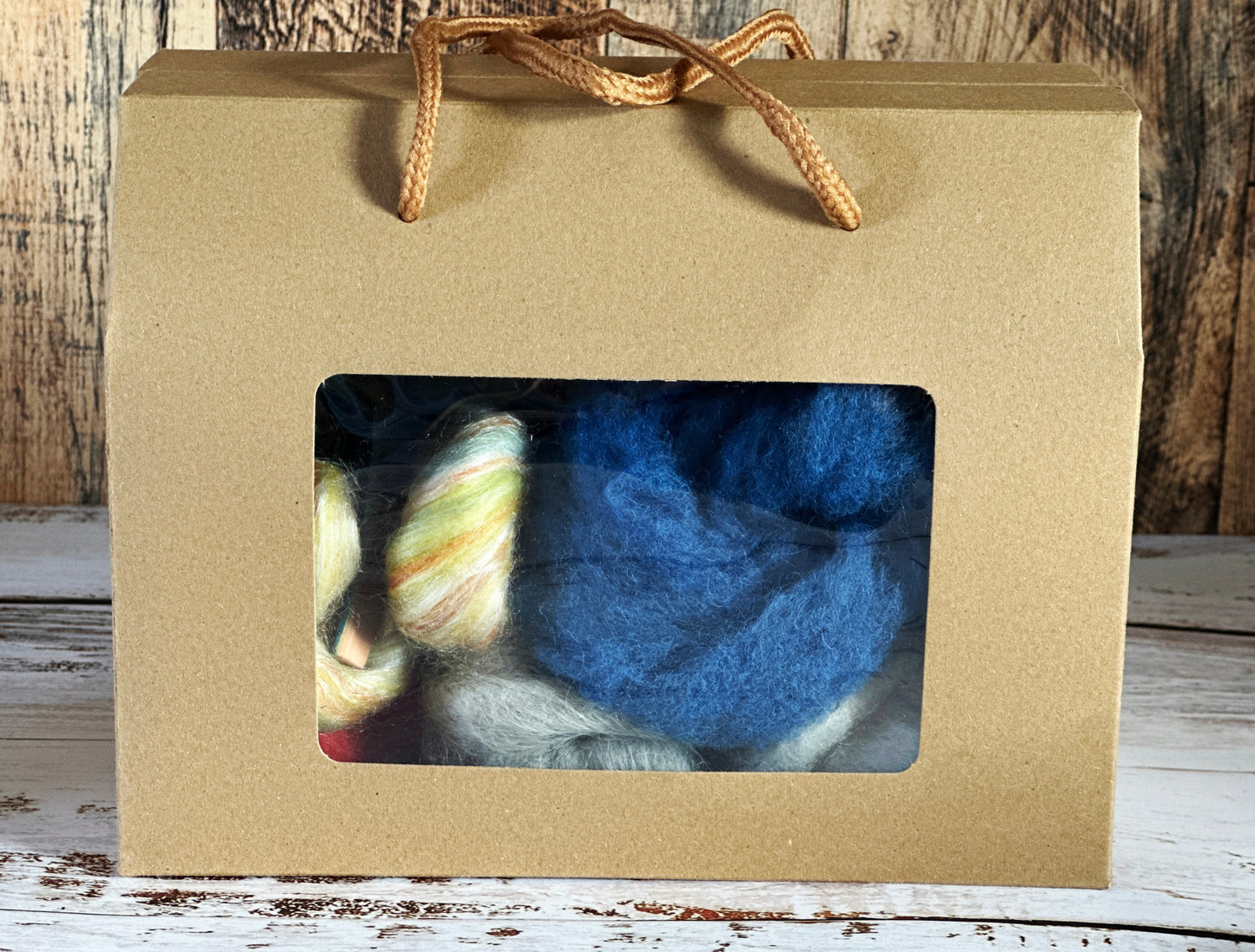 Beginner Turkish Drop Spindle Kit ~ Gold and Blue