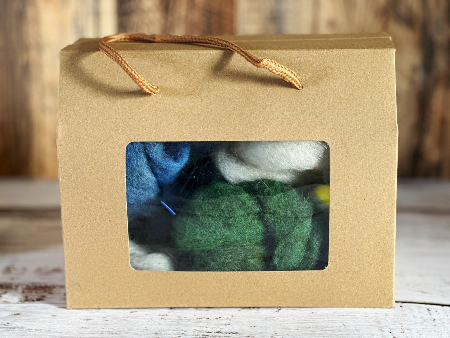 Beginner Turkish Drop Spindle Kit ~ Navy and Green