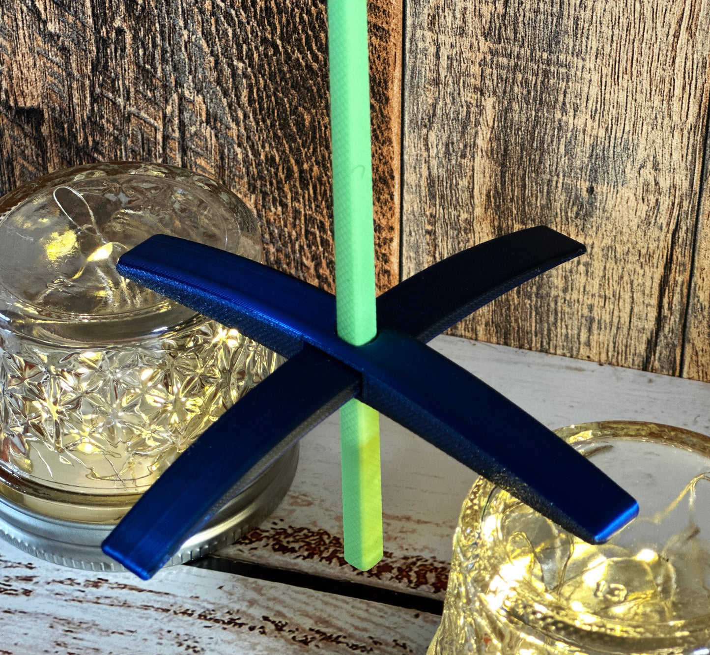 Beginner Turkish Drop Spindle Kit ~ Navy and Green