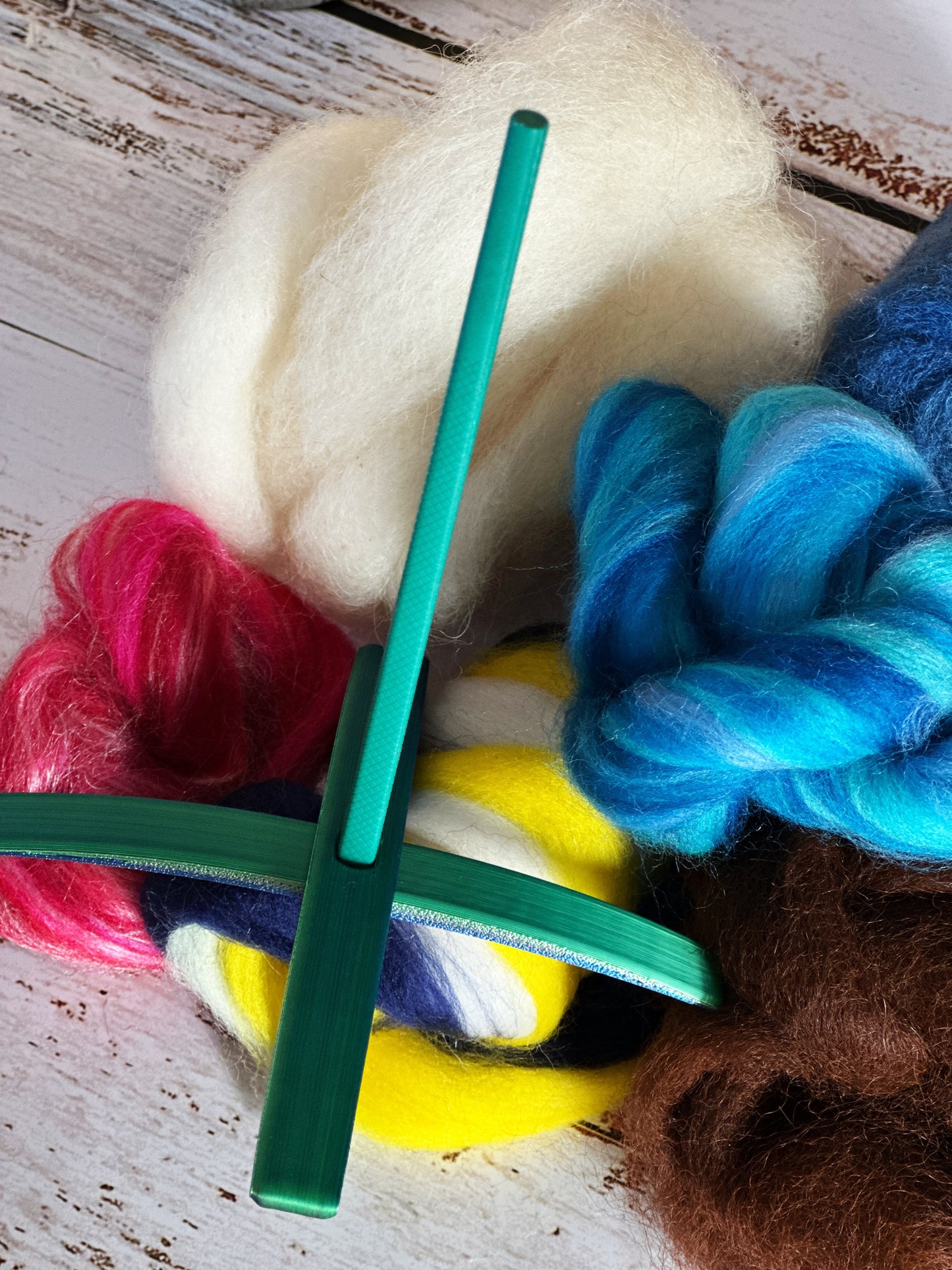 Beginner Turkish Drop Spindle Kit ~ Teal and Purple