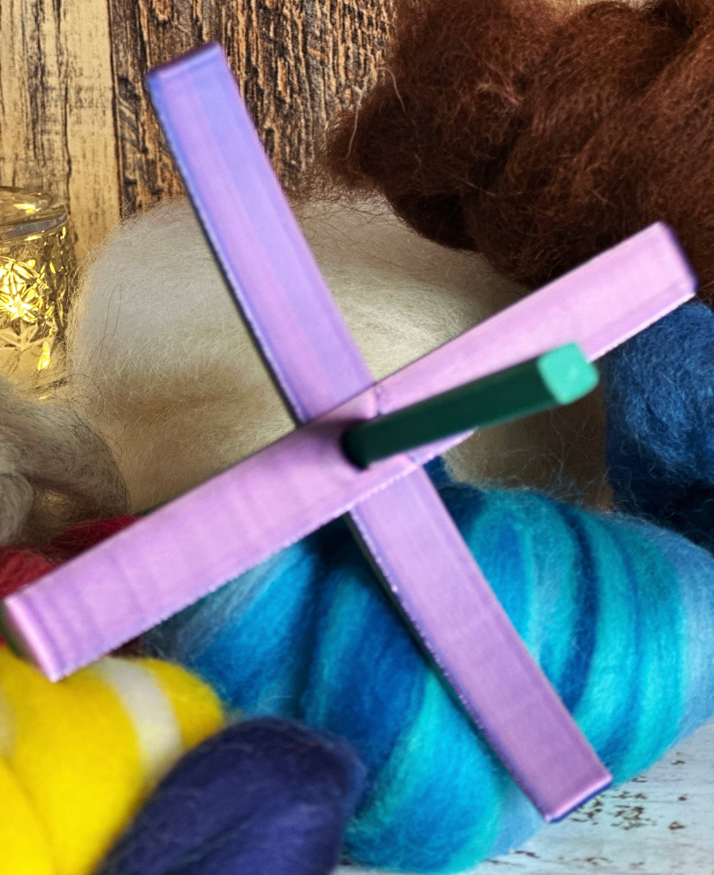 Beginner Turkish Drop Spindle Kit ~ Teal and Purple
