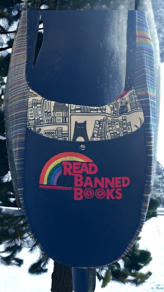 Read Banned Books Dark Rainbow Boho Crossbody Bag