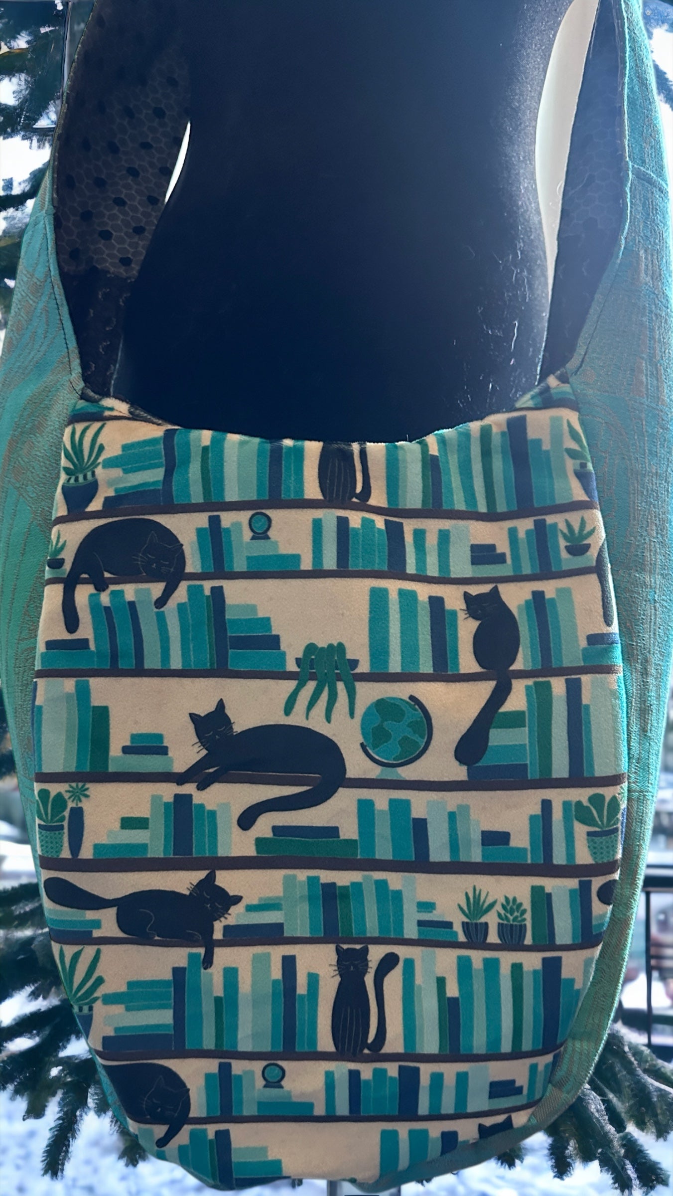 The Reader Boho and her Void Kitty Crossbody Bag