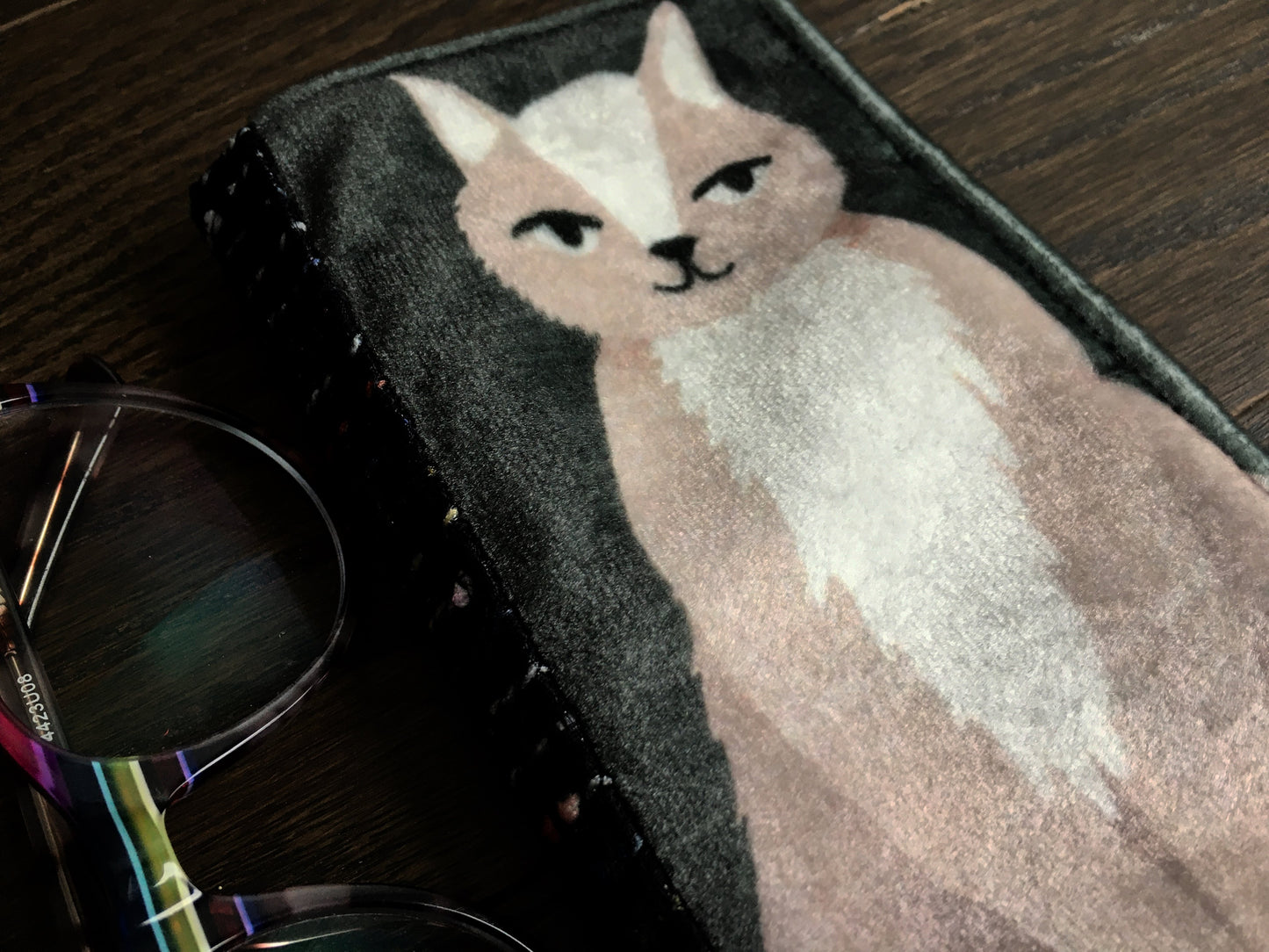 Velvet Kitties Padded Glasses Case