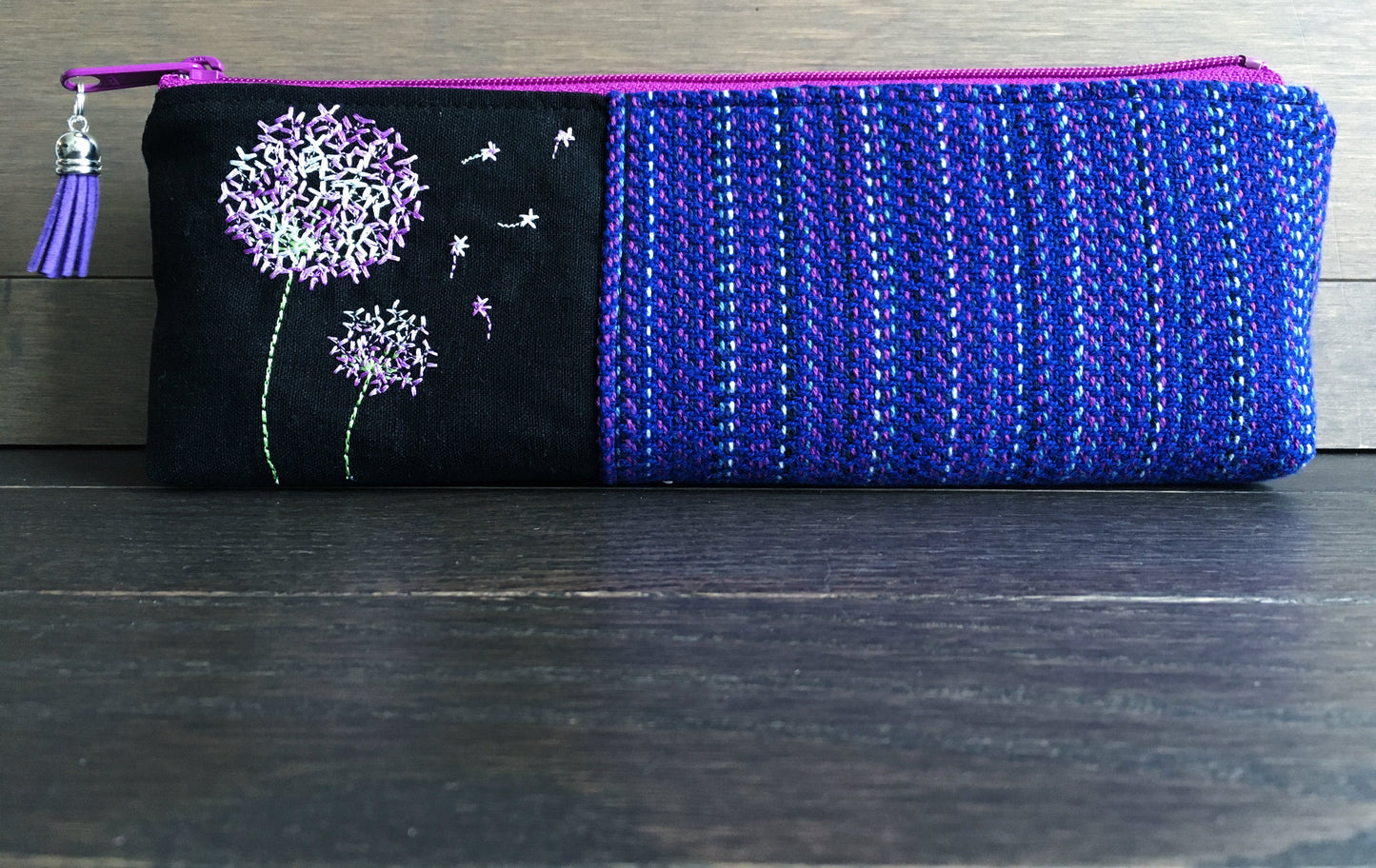 Violet Rainbow Dandelions Long and Lean Zipper Bag