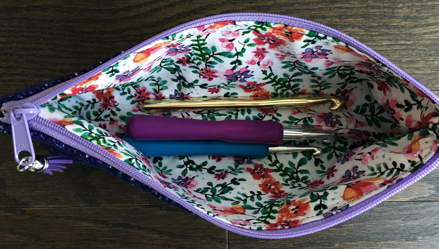 Violet Rainbow Dandelions Long and Lean Zipper Bag
