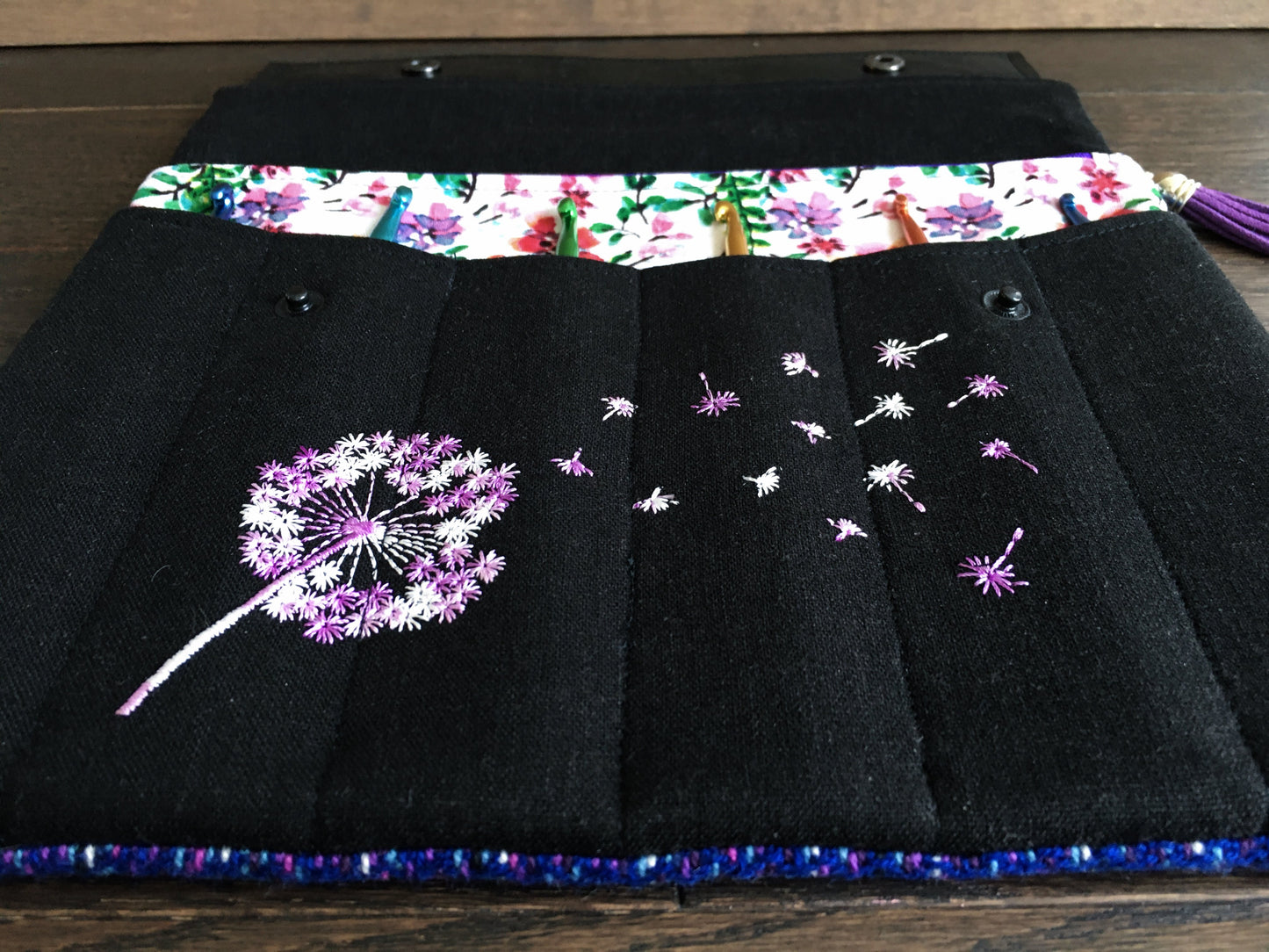 Rainbow Dandelions Regular Crochet Hook Wallet and Organizer
