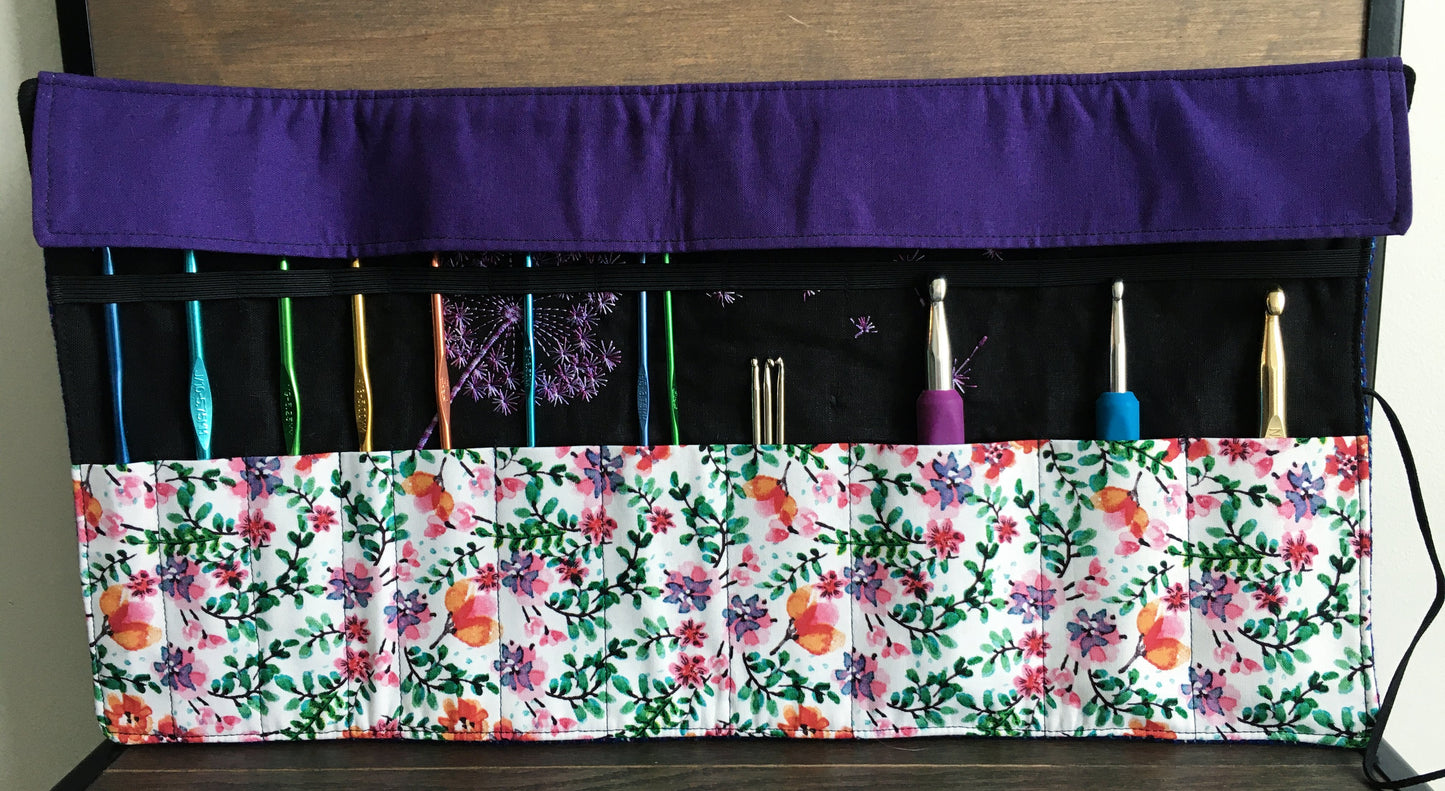 Rainbow Dandelions Needle or Hook Roller Organizer