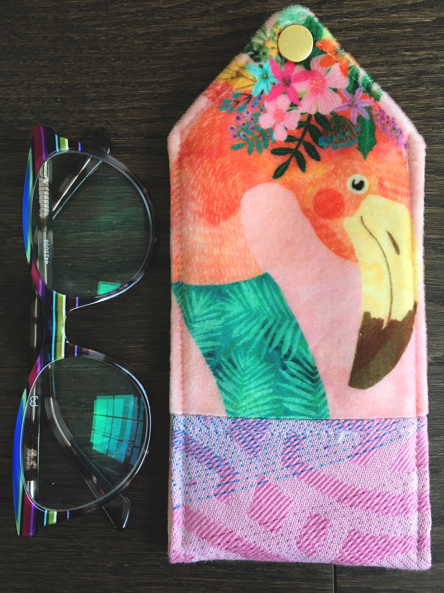 Botanical Beasts Flamingo Padded Glasses Case