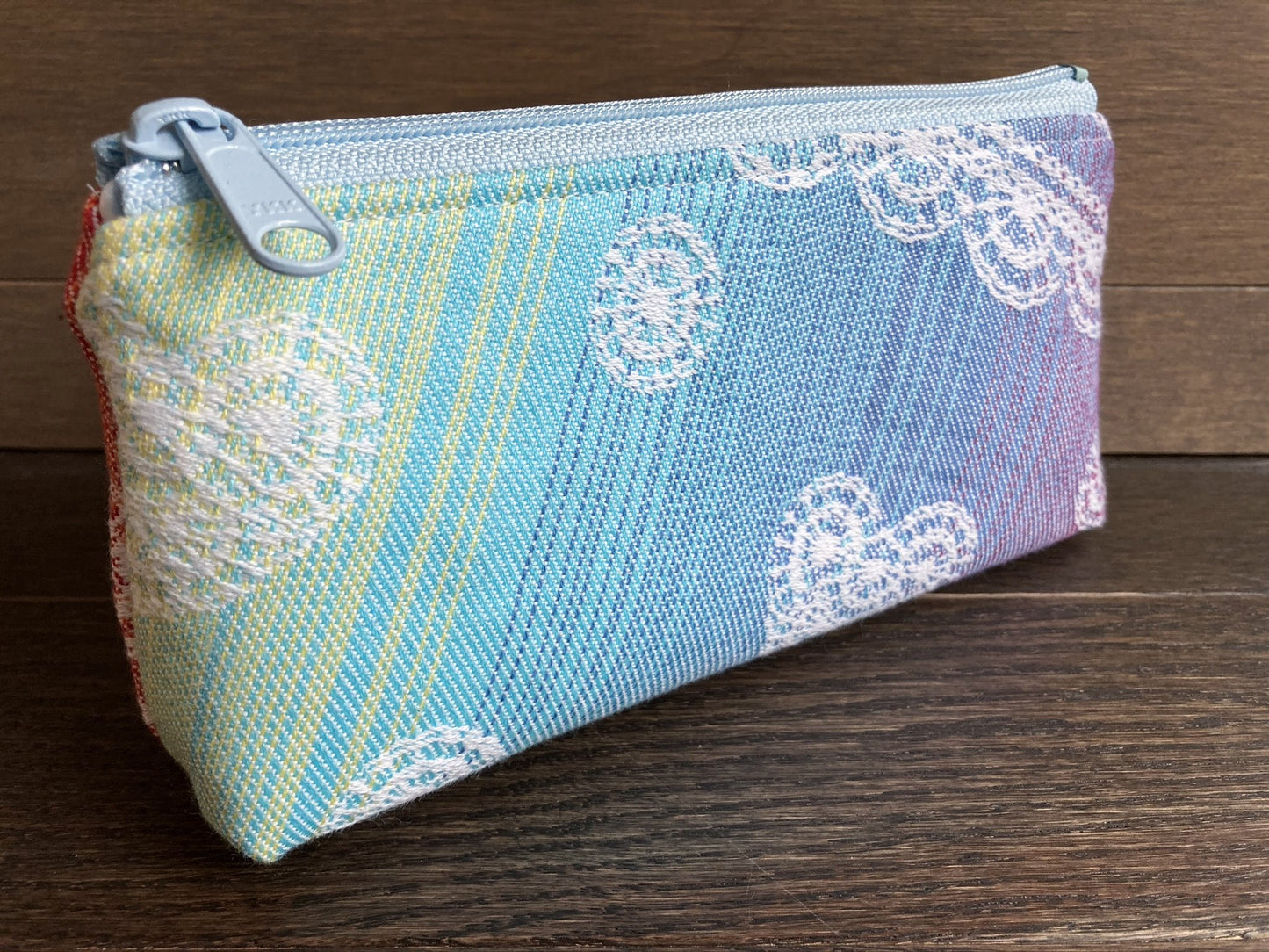 Rainbow Lace Hearts Jacquard & PUL Lined Compact Zipper Bag