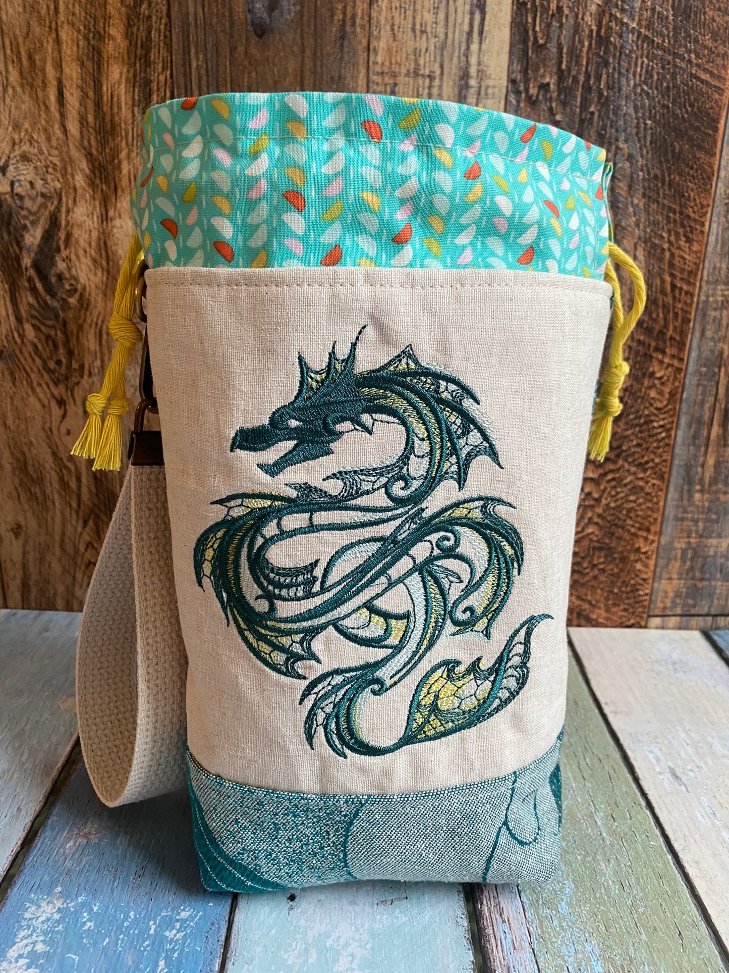 Sea Serpent Drawstring Spindle or Dice Bag