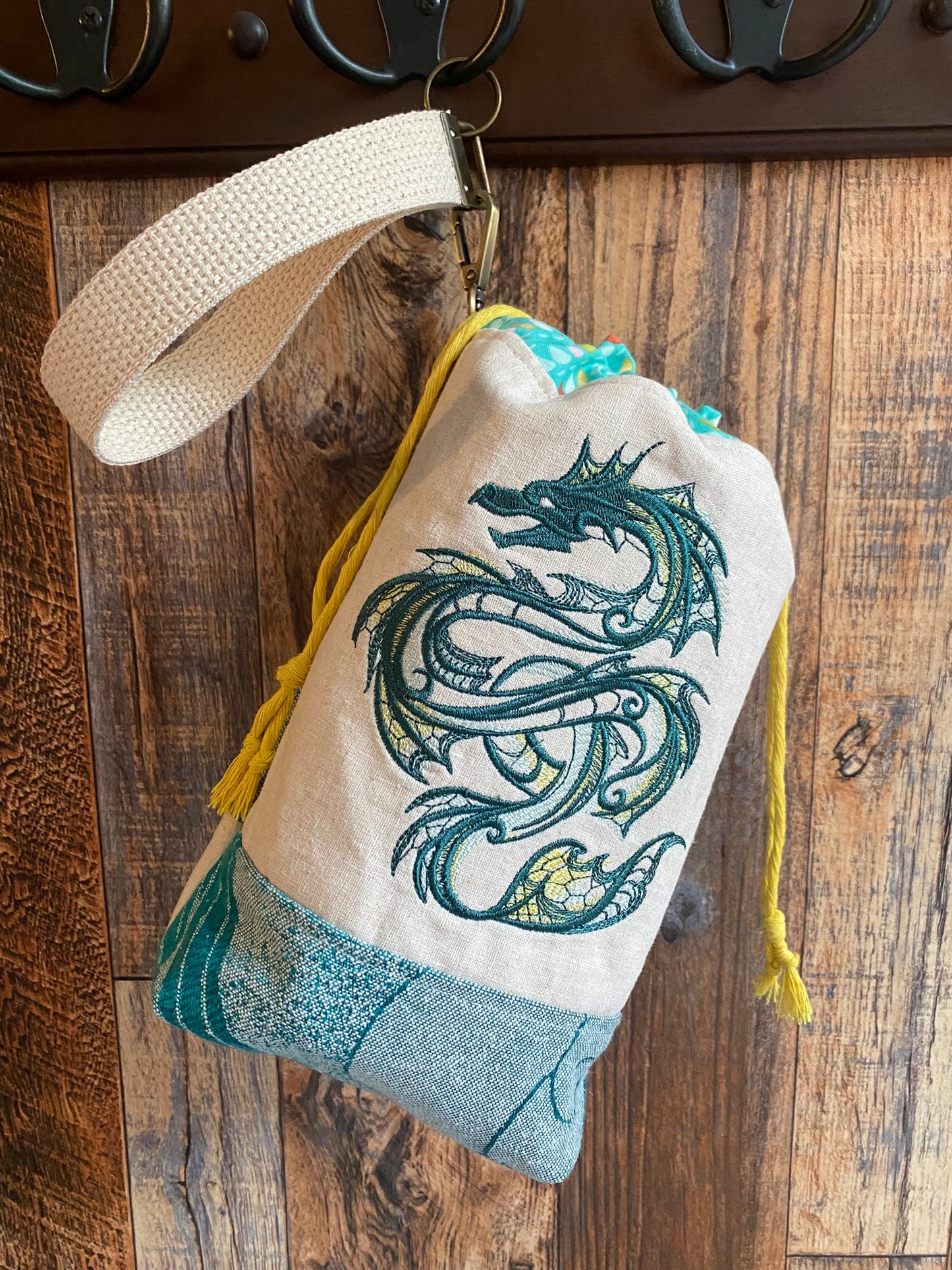 Sea Serpent Drawstring Spindle or Dice Bag