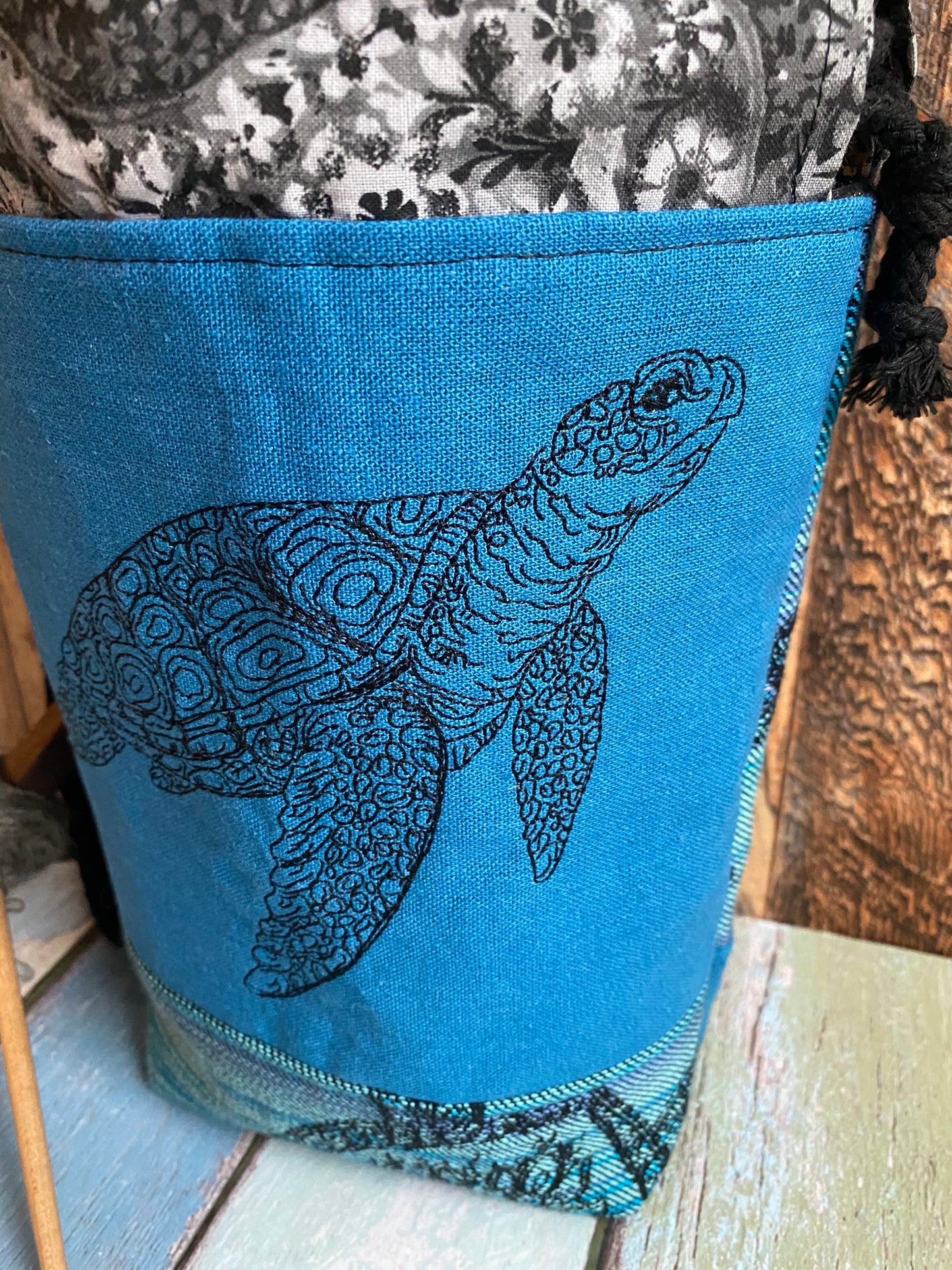 Sea Turtle Drawstring Spindle or Dice Bag