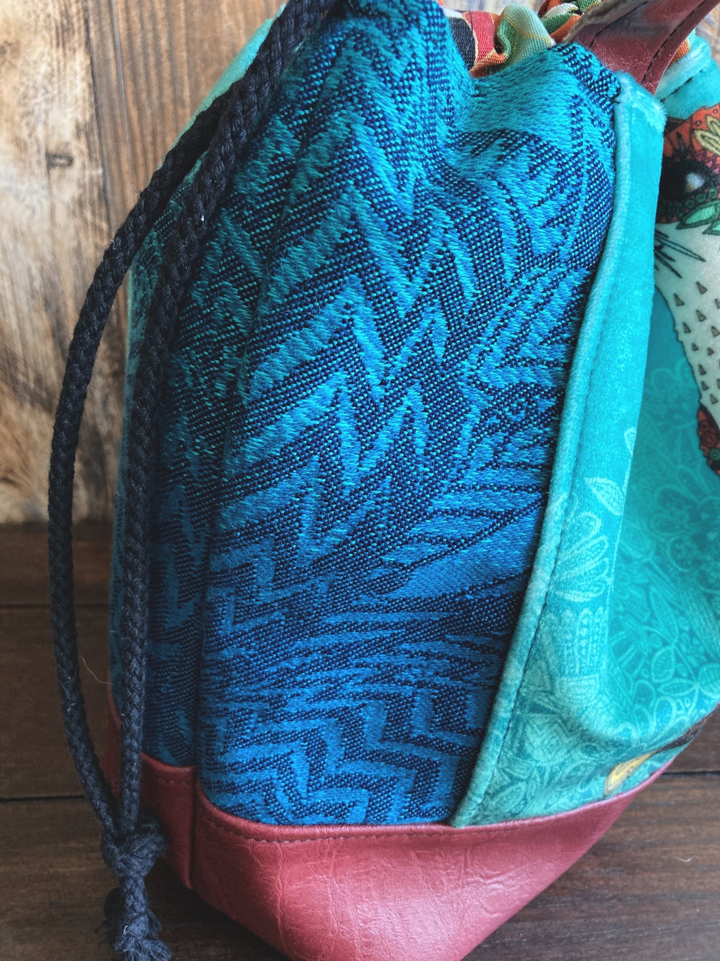 Boho Foxes in Blues Medium Project Bag