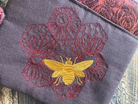 Bees and Roses Cotton and Linen Hot Pad