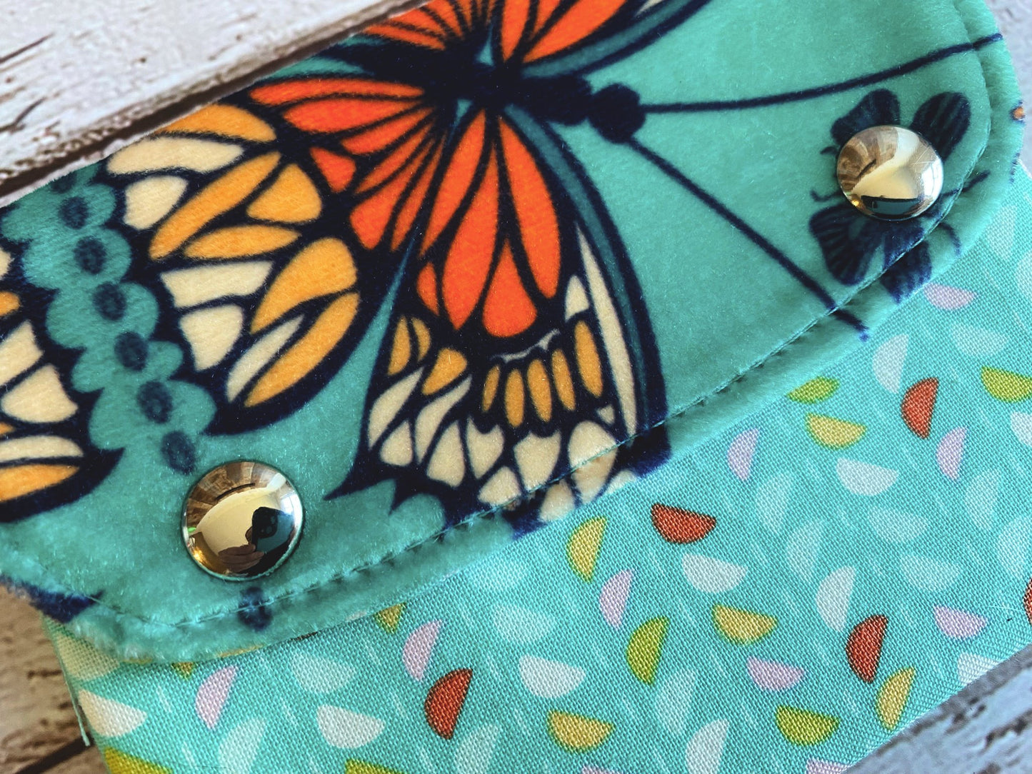 Beautiful Butterflies Velvet and Poplin Simple Card Wallet