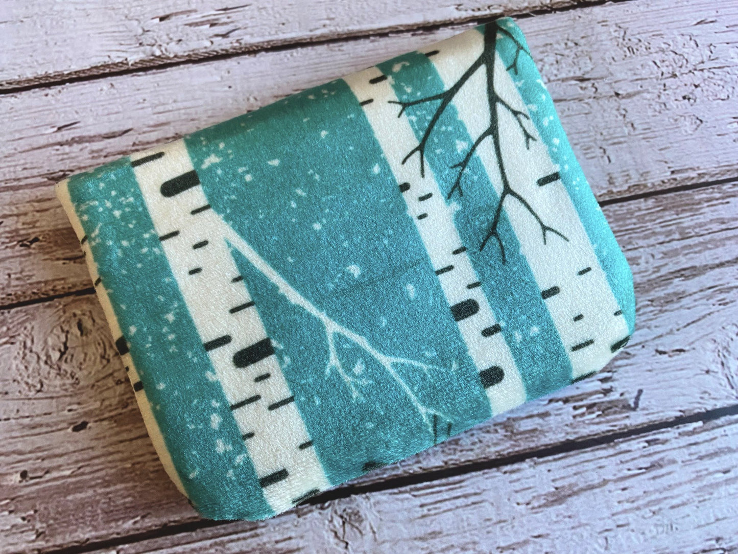 Birches and Birds Velvet and Poplin Simple Card Wallet