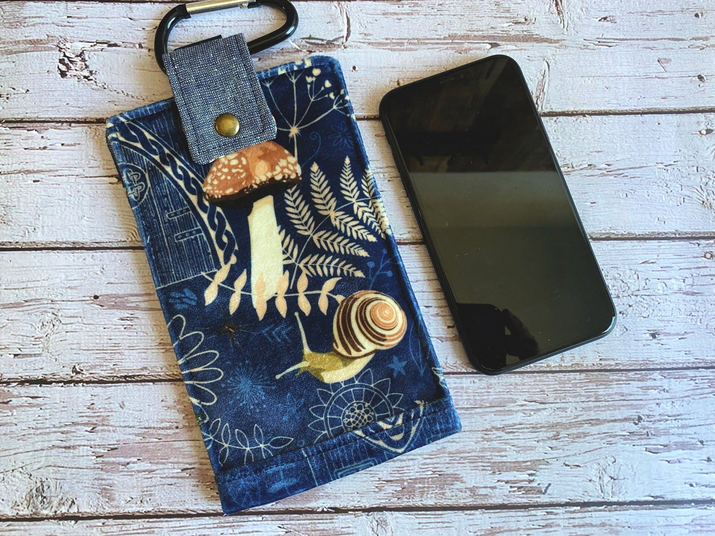 Forest Floor Velvet Phone Pouch with Internal Card Pocket