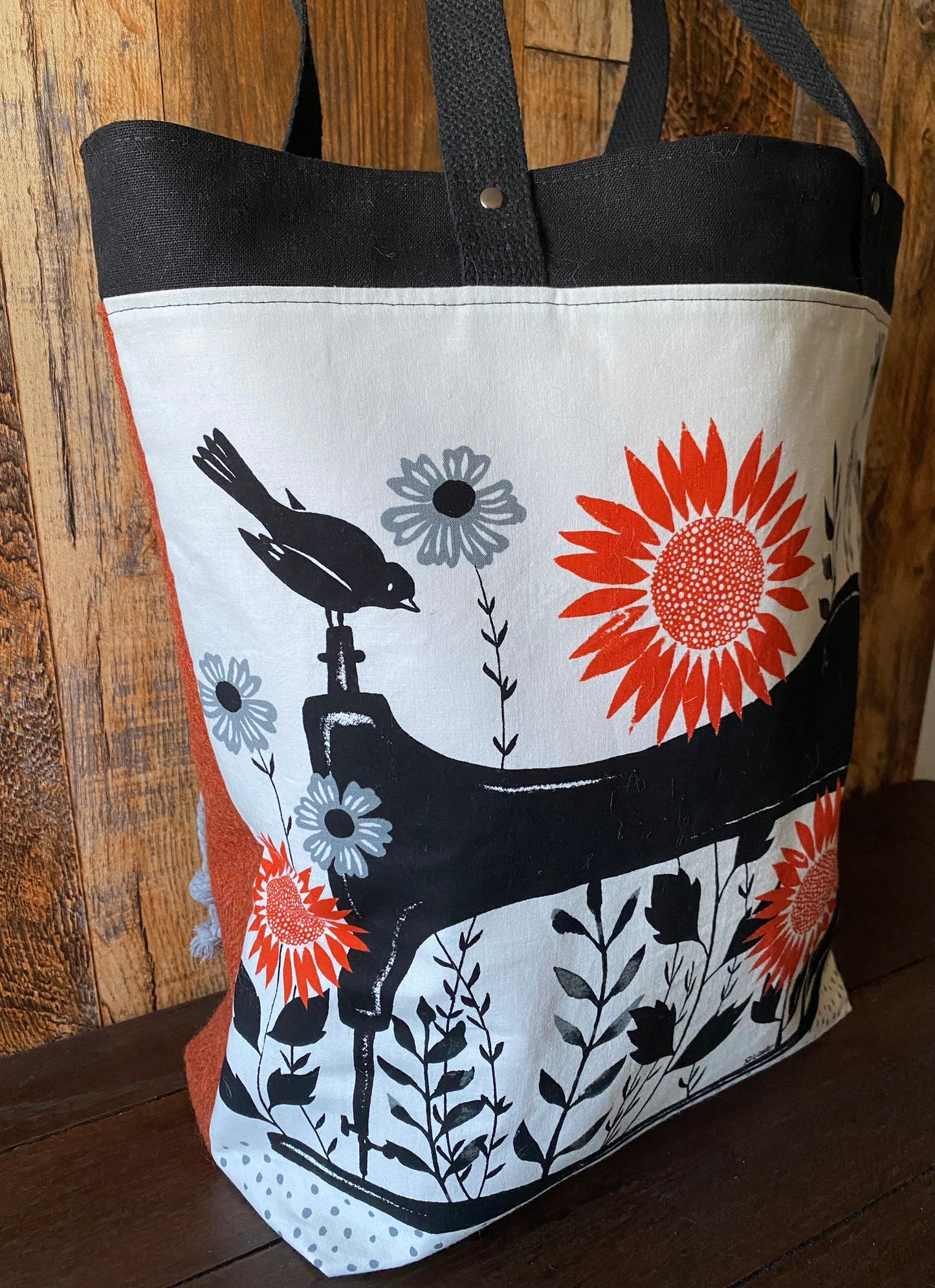 Harris Tweed and Unicorn/Sewing Machine Large Firefly Project Bag