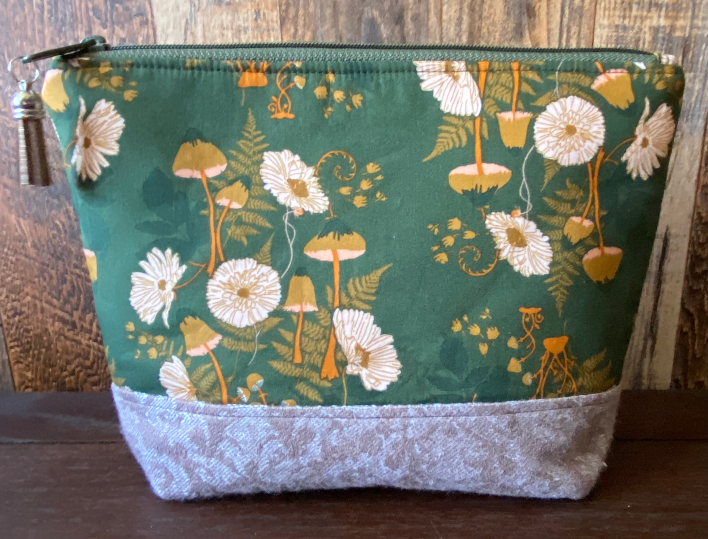 Forest Floor Padded Project or Cosmetic Bag
