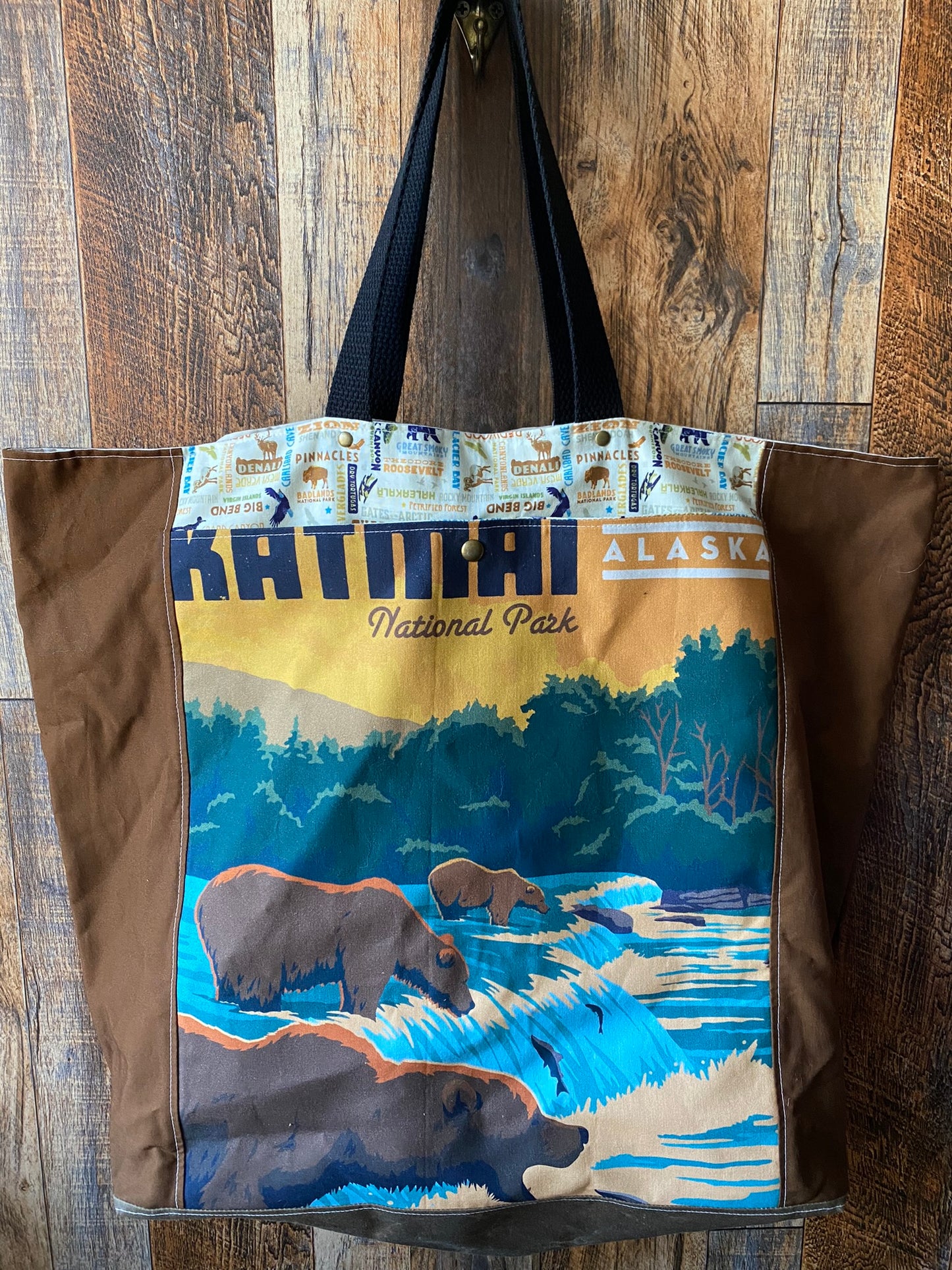 Extra Large and Lightweight Project or Festival Bag - Katmai NP Alaska