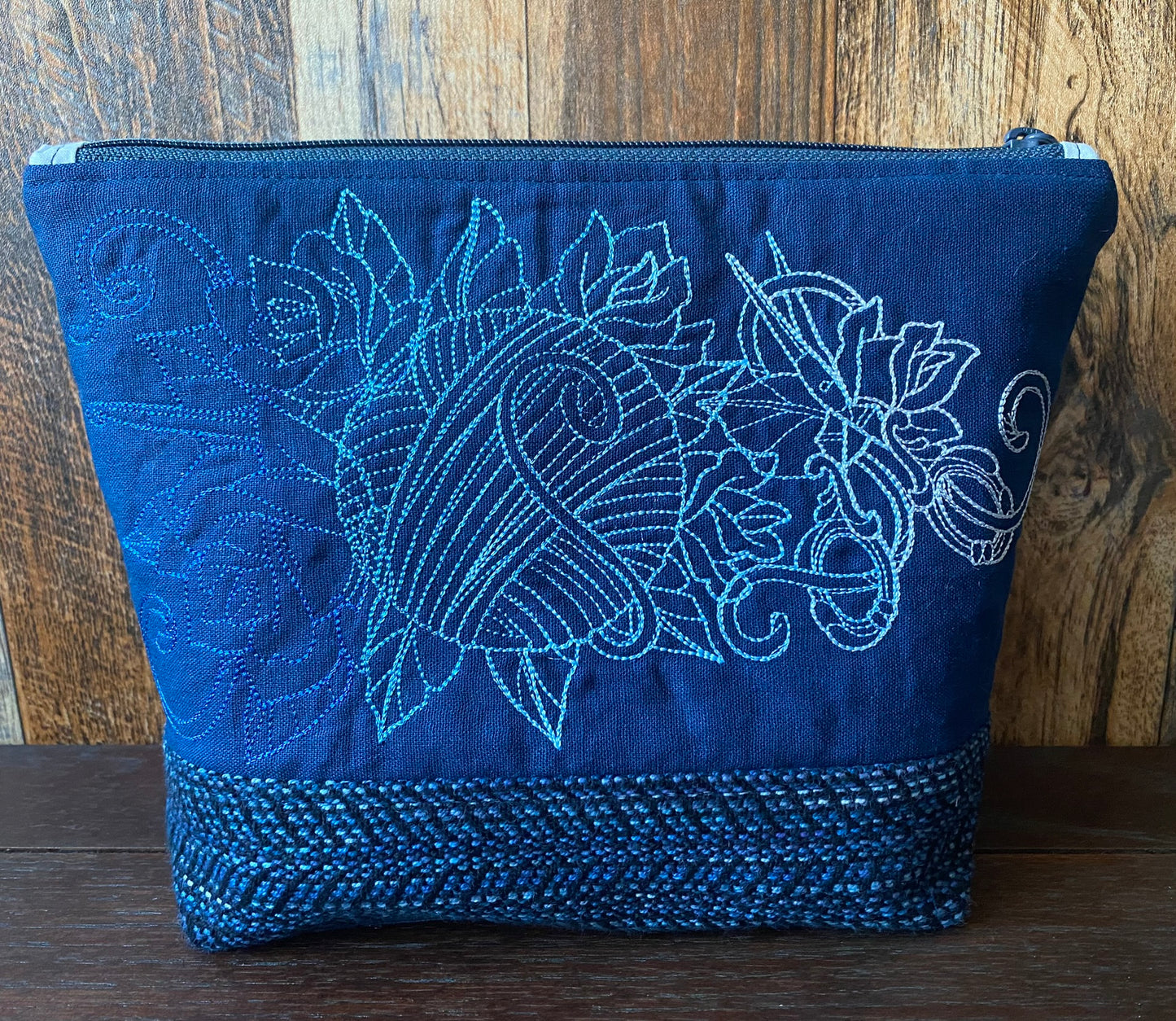 Ombre Crochet Padded Project or Cosmetic Bag