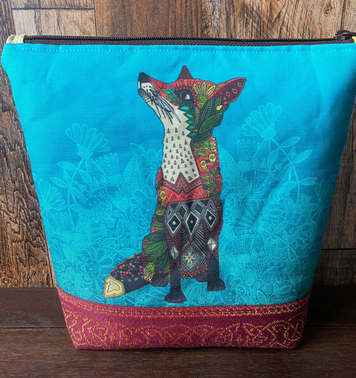 Daydreaming Fox Padded Project or Cosmetic Bag