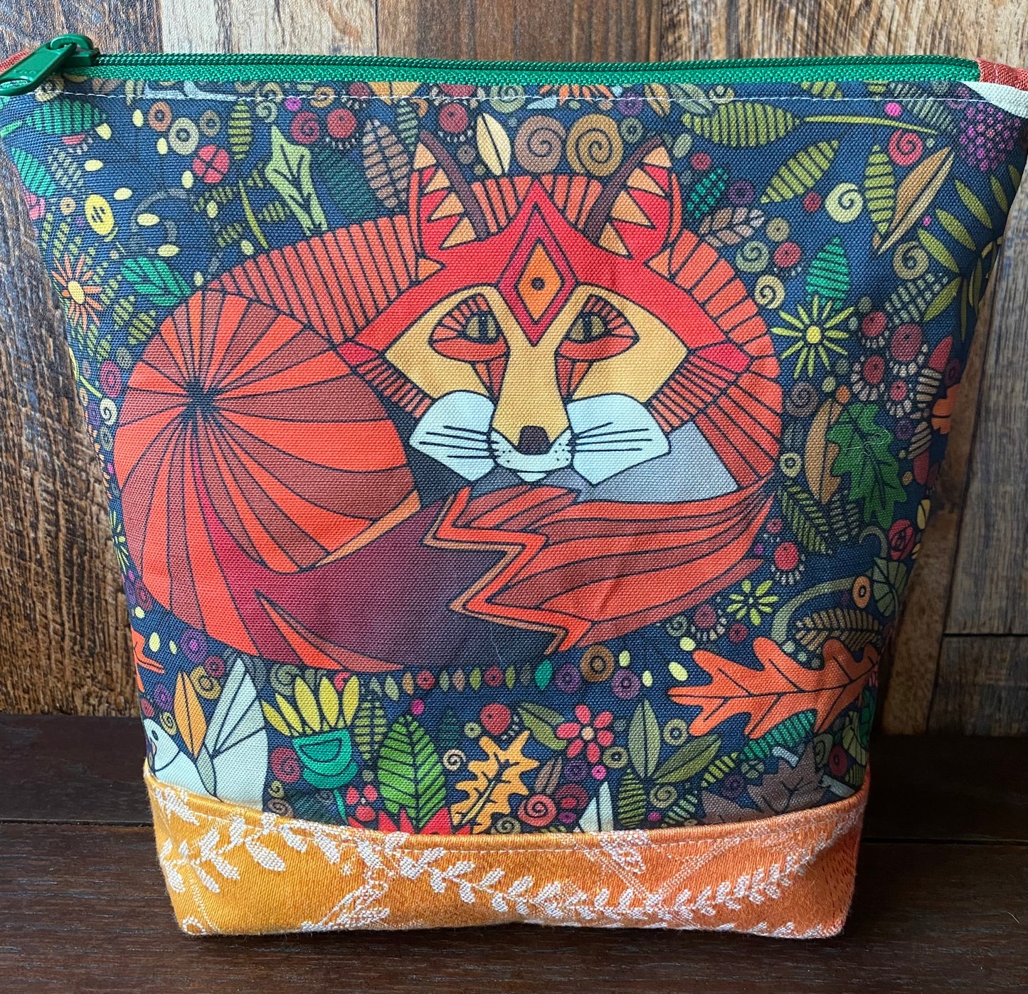 Fox in the Garden Padded Project or Cosmetic Bag