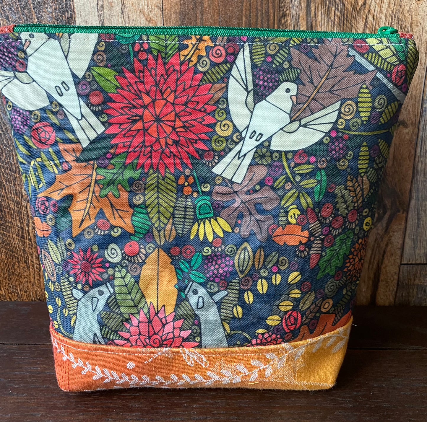 Fox in the Garden Padded Project or Cosmetic Bag
