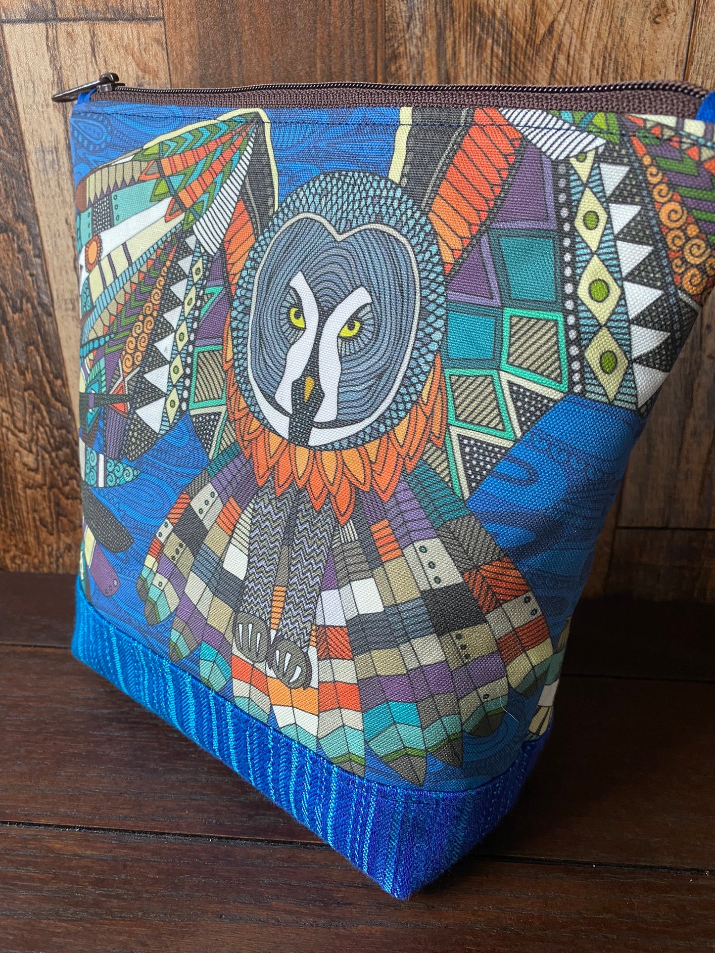 Owl Padded Project or Cosmetic Bag